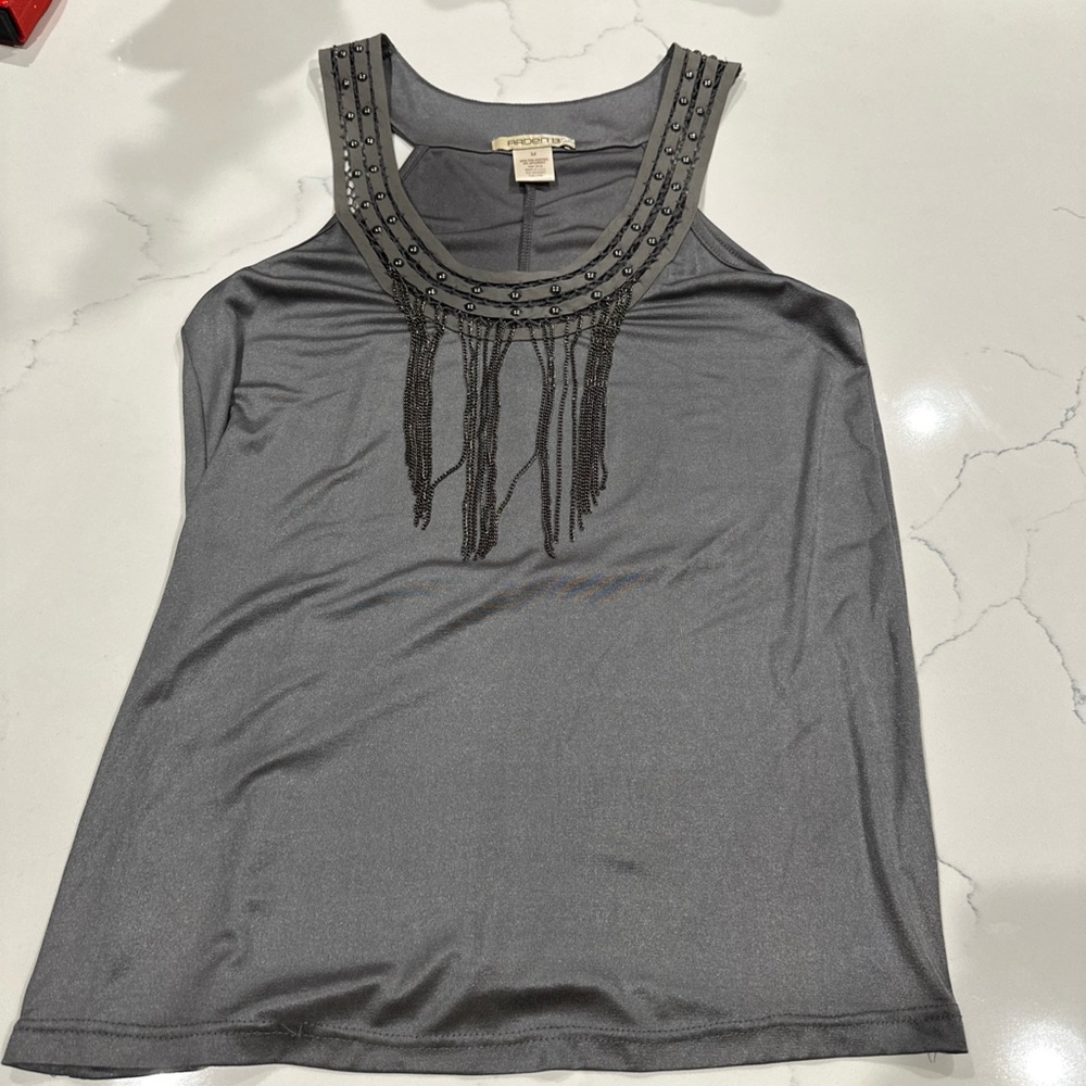 Women's Arden B Black Textured Peplum Plunging V-neck Top - Size M Stretch